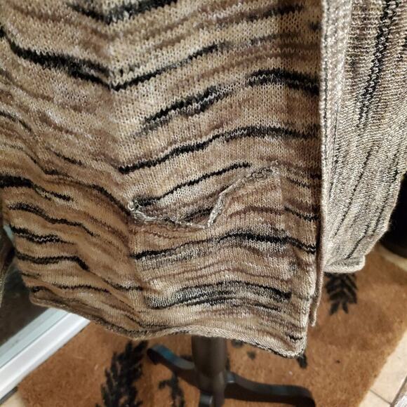 White Stag Neutral Marled Cozy Tan and Brown Duster Cardigan Sweater Size XL - Picture 4 of 11